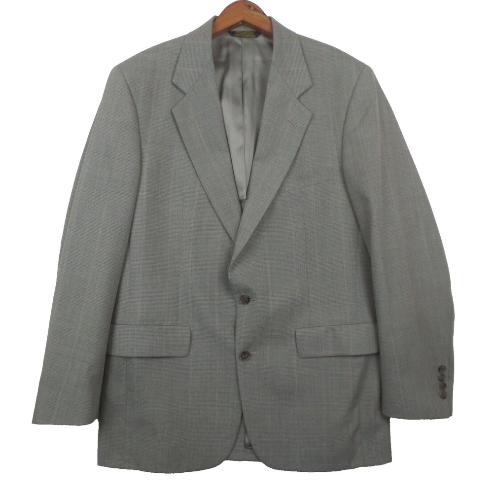 Vintage Palm Beach 2 Piece Suit Jacket Pants 35x32 Men Gray Lightweight Business